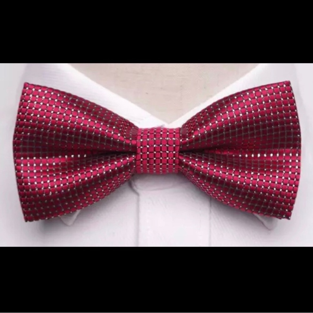 Men's Bowtie Burgundy Patterned Bow Tie